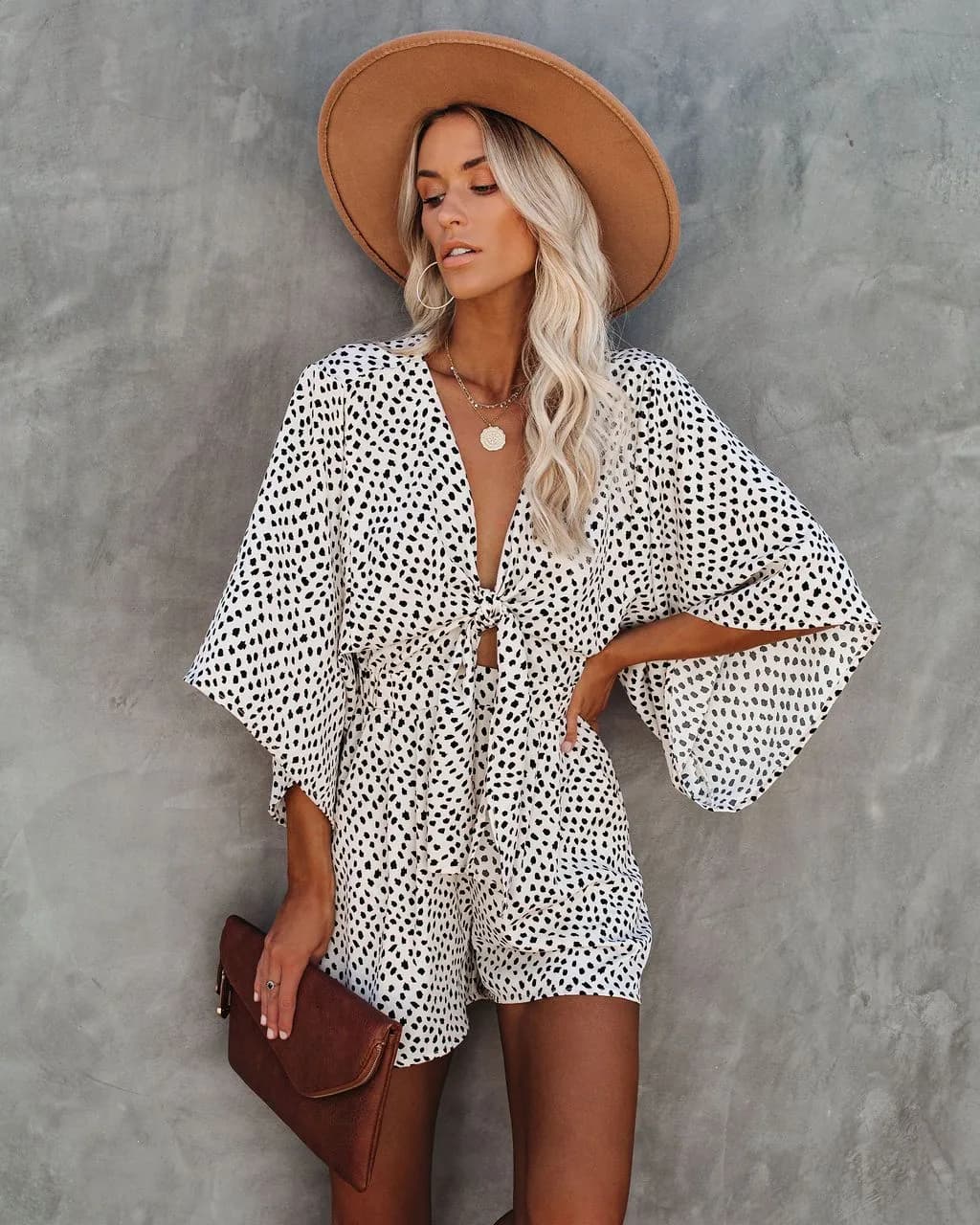 Leopard dots romper