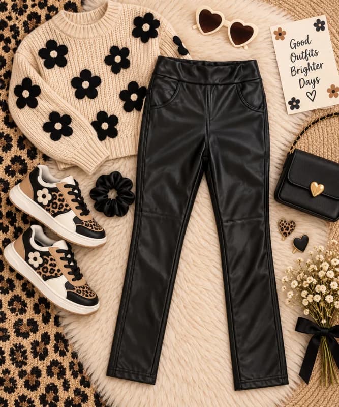 Leather-look legging