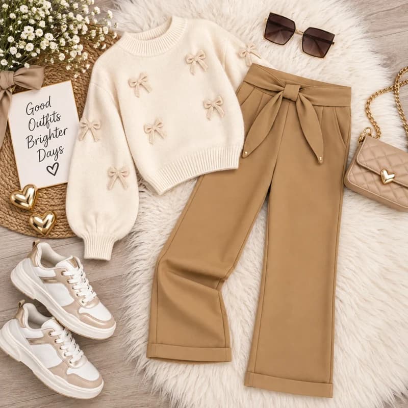 Pants with bow